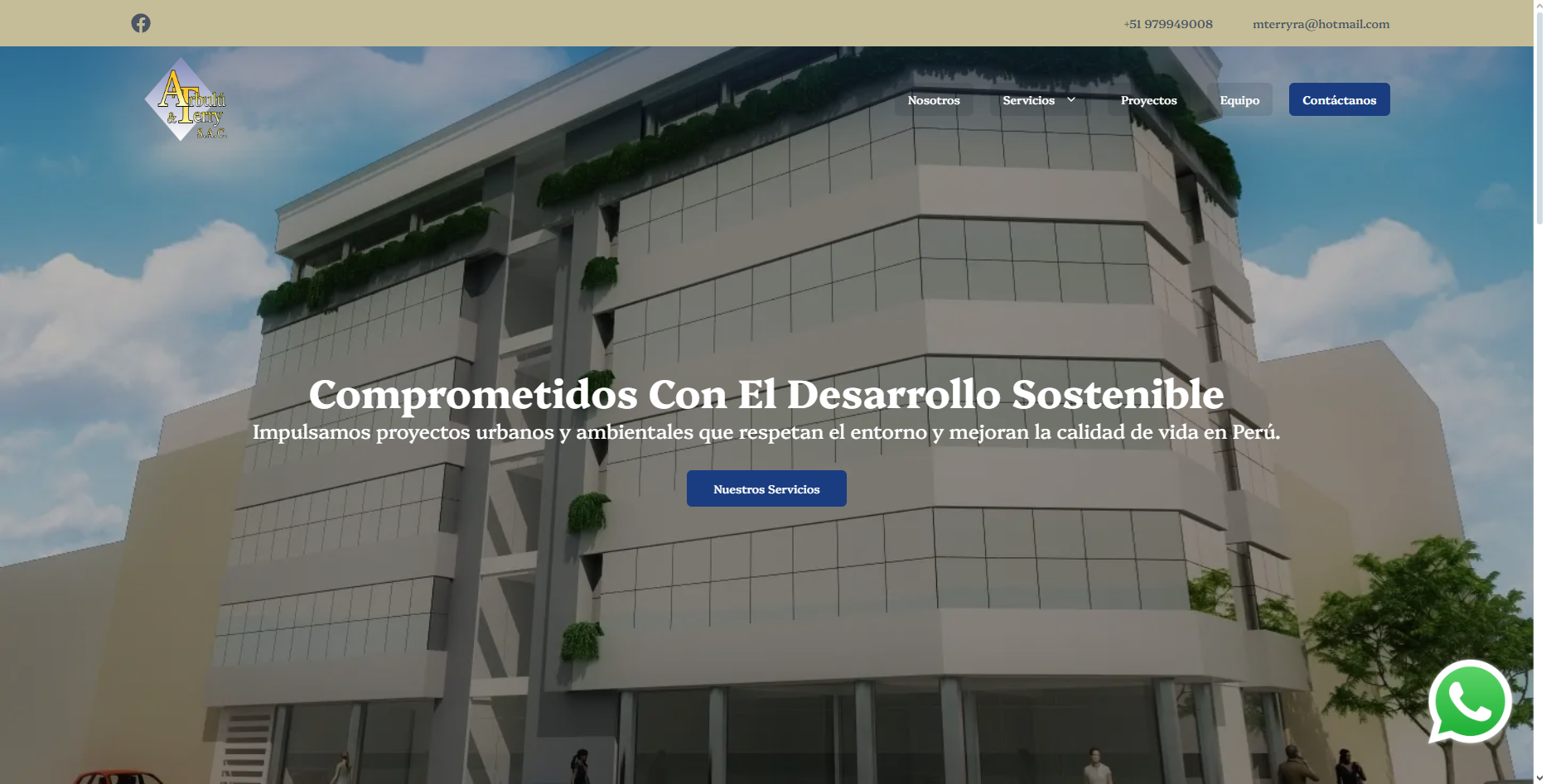 Banner del proyecto Web Institucional Arbulu y Terry S.A.C.